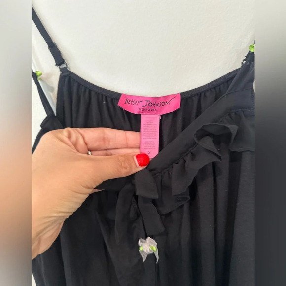 Betsey JohnsonY2k Black Night Gown Size Small Black T406 - Picture 7 of 12